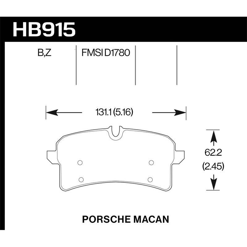 Hawk | Performance Ceramic Disc Brake Pad - Macan S / Turbo 3.0T / 3.6T 2015-2018