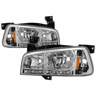 Xtune | Crystal Headlights - 1PC LED - Chrome Xtune Projector Headlight