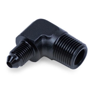 Snow Performance | 3/8" NPT male threads to 4AN Male. 90 degree. Snow Performance Fuel System