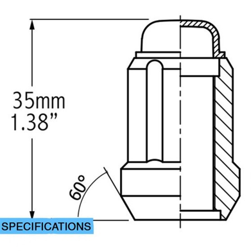 COYOTE | Lug Nuts - Closed End ( CAR ) - BLACK 12x1.5 Coyote Wheel Accessories Lug Nuts & Locks