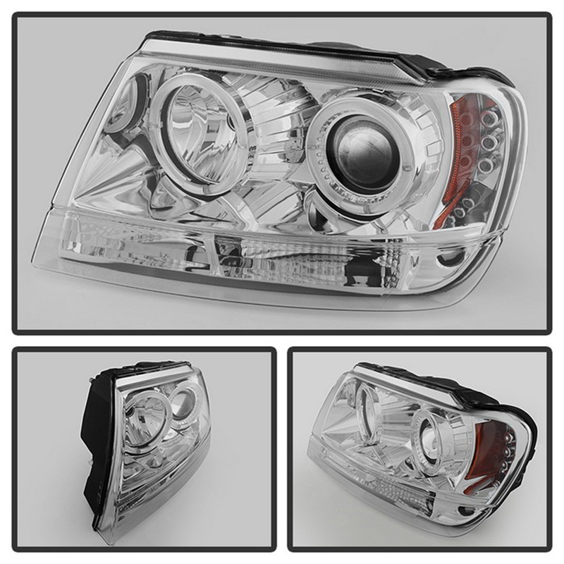 Spyder | Halo LED Projector Headlights - Grand Cherokee 4.0L / 4.7L 1999-2004 SPYDER Headlights