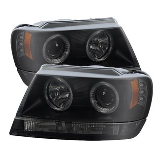 Spyder | Halo LED Projector Headlights - Grand Cherokee 4.0L / 4.7L 1999-2004 SPYDER Headlights