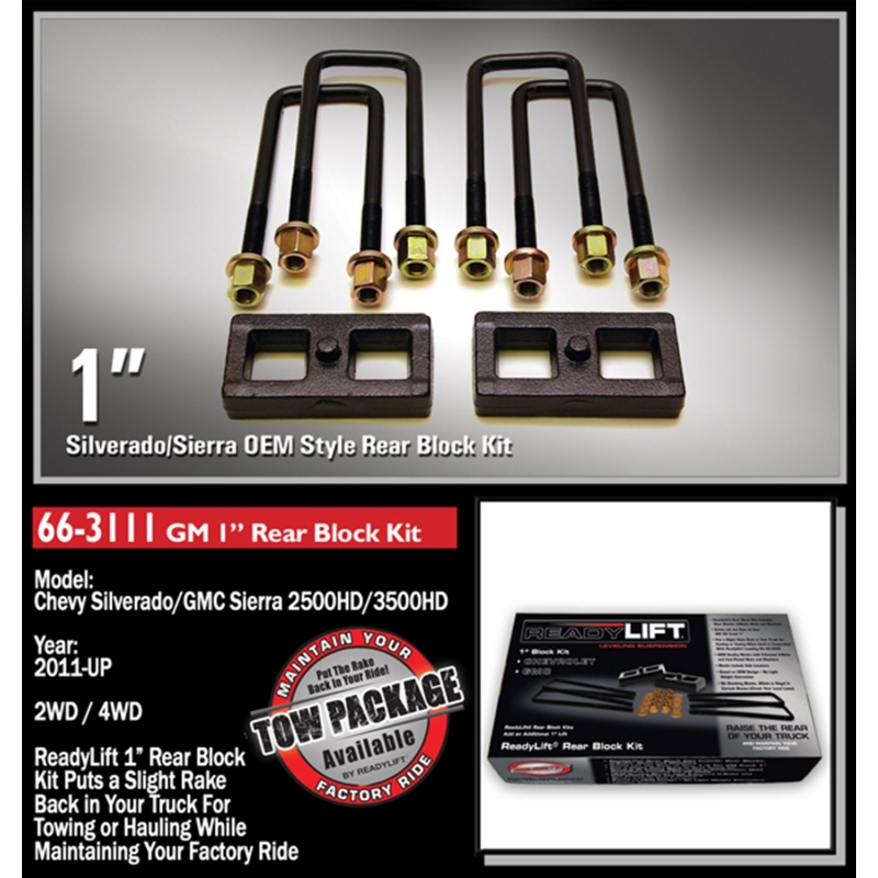 ReadyLIFT | Suspension Block and U-Bolt Kit - Silverado / Sierra 2500 / 3500 6.0L / 6.6L 2011-2019 ReadyLIFT Lift Kits