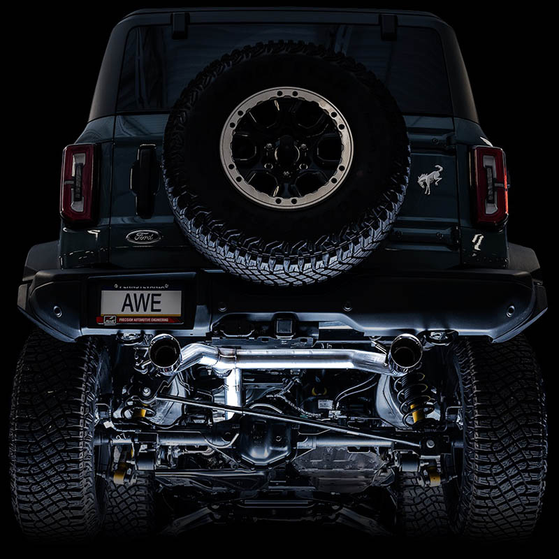 AWE Tuning | 0FG Cat-Back Exhaust (Dual 4.5" Chrome Tips) - Bronco 2.3T / 2.7TT 2021-2023