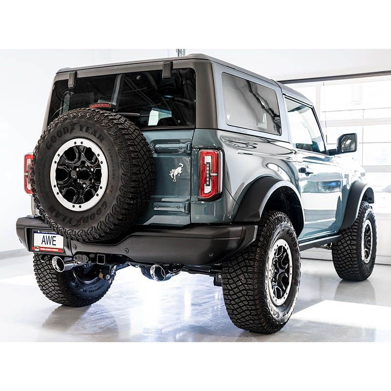 AWE Tuning | 0FG Cat-Back Exhaust (Dual 4.5" Chrome Tips) - Bronco 2.3T / 2.7TT 2021-2023