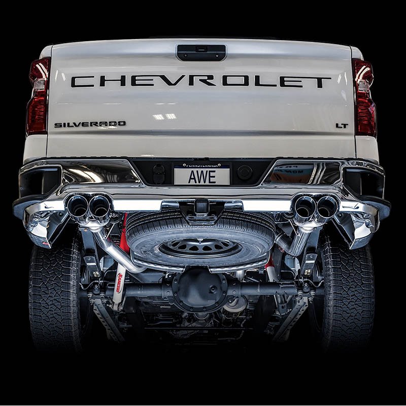 AWE Tuning | 0FG Cat-Back Exhaust Chrome Tips - Silverado / Sierra 1500 5.3L (w/ Bumper Cutouts) 2019-2022