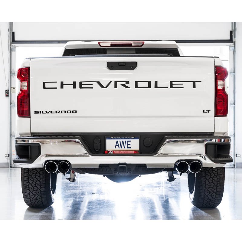 AWE Tuning | 0FG Cat-Back Exhaust Chrome Tips - Silverado / Sierra 1500 5.3L (w/ Bumper Cutouts) 2019-2022