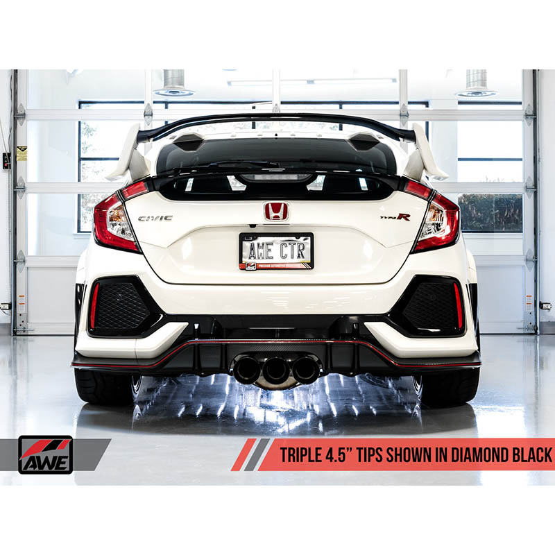 AWE Tuning | Touring Cat-Back Exhaust w/ DualPhase MidPipe (Tri Chrome Tips) - Civic Type R / Type R Limited Edition 2.0T 201...