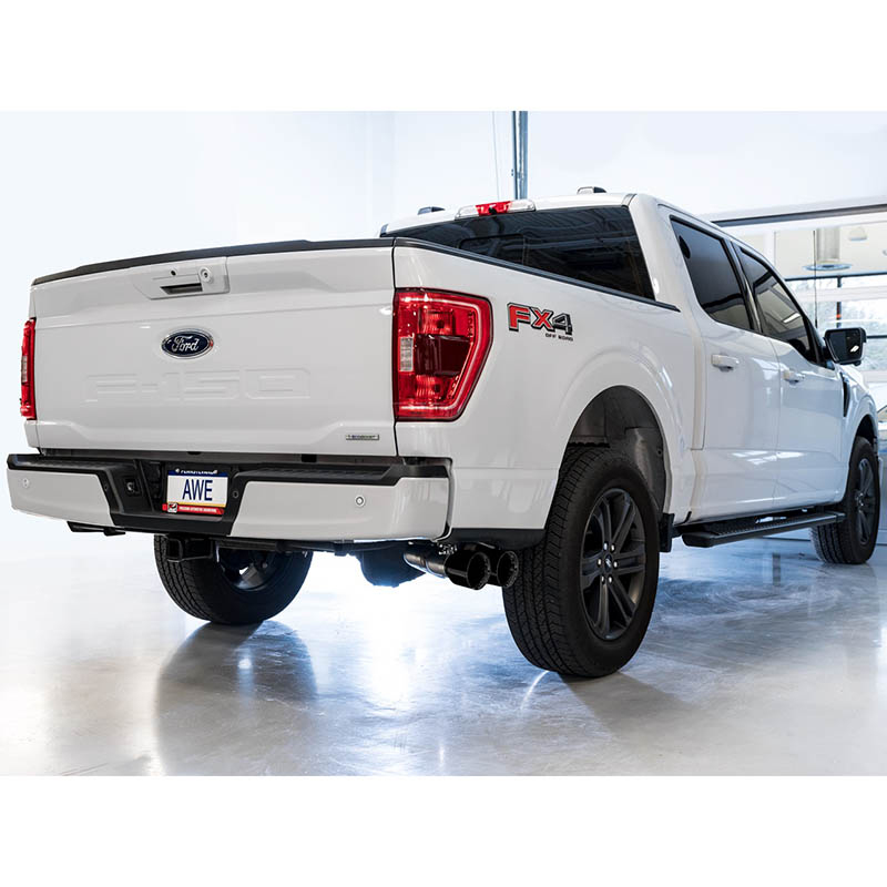 AWE Tuning | 0FG Cat-Back Exhaust (Dual Side Exit Black) - F-150 2.7T 2021-2023 AWE Tuning Cat-Back Exhausts