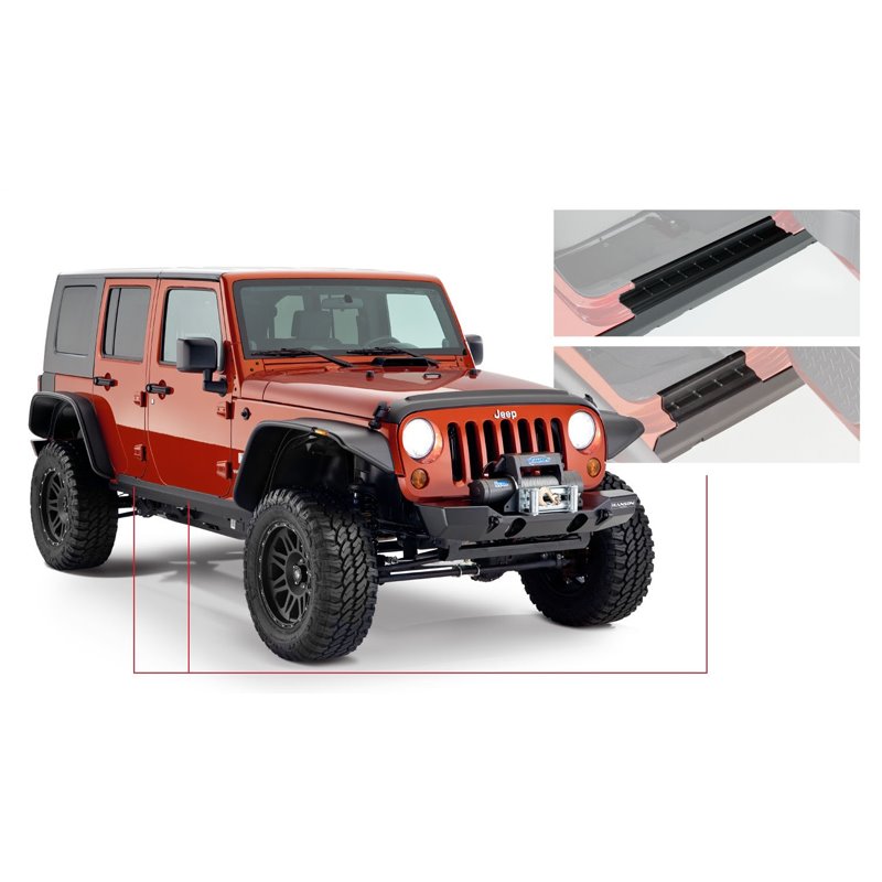 Bushwacker | TrailArmor™ Rocker Panel - Wrangler (JK) 3.6L / 3.8L 2007-2018 Bushwacker Fender Flares & Trim
