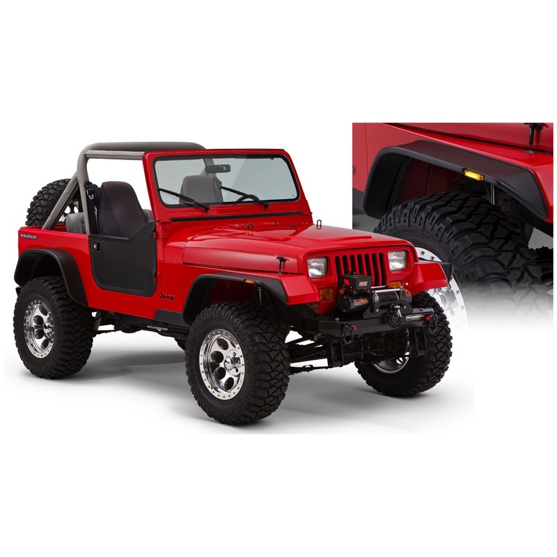 Bushwacker | Flat Style Fender Flares - Wrangler 2.5L / 4.0L / 4.2L 1987-1995 Bushwacker Fender Flares & Trim