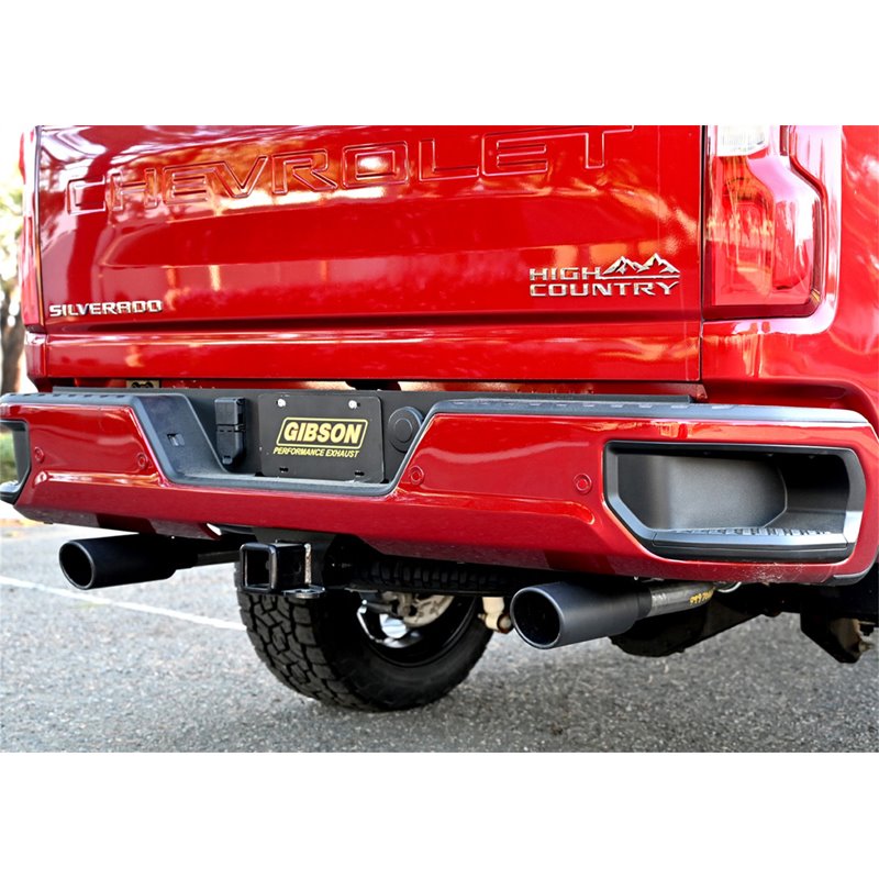 Gibson | Black Elite Cat-Back Dual Split Exhaust System - Silverado 2500 HD / Silverado 3500 HD / Sierra 2500 HD / Sierra 3500 H