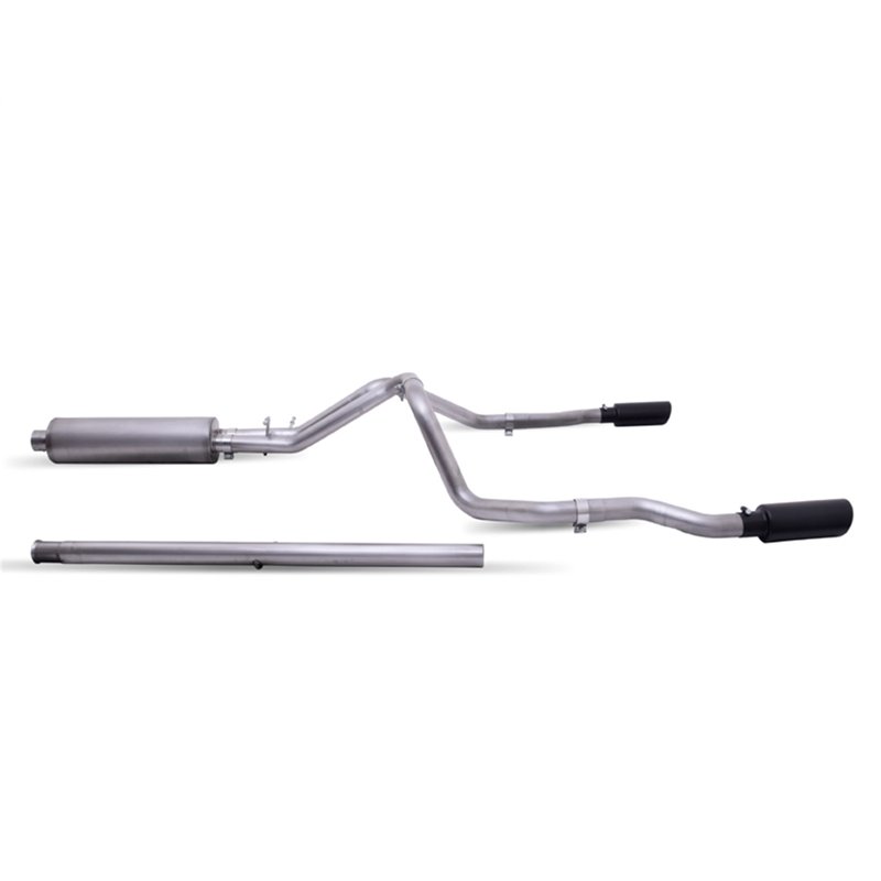 Gibson | Black Elite Cat-Back Dual Split Exhaust System - Silverado 2500 HD / Silverado 3500 HD / Sierra 2500 HD / Sierra 3500 H