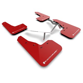 RallyArmor | Red UR Mud Flap White Logo - Civic / Si Sedan & Hatch 2022-2025 RallyArmor Mud Flaps