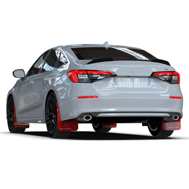 RallyArmor | Red UR Mud Flap White Logo - Civic / Si Sedan & Hatch 2022-2025 RallyArmor Mud Flaps