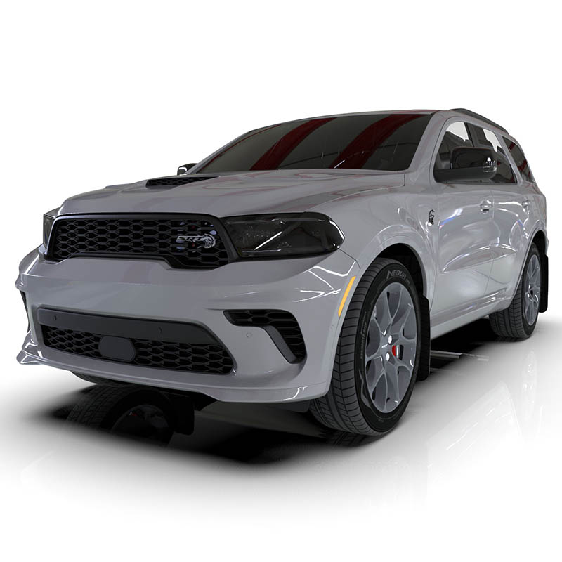 RallyArmor | Black UR Mud Flap Logo Rouge - Durango SXT / GT / R/T / SRT 2016-2024 RallyArmor Garde-boue