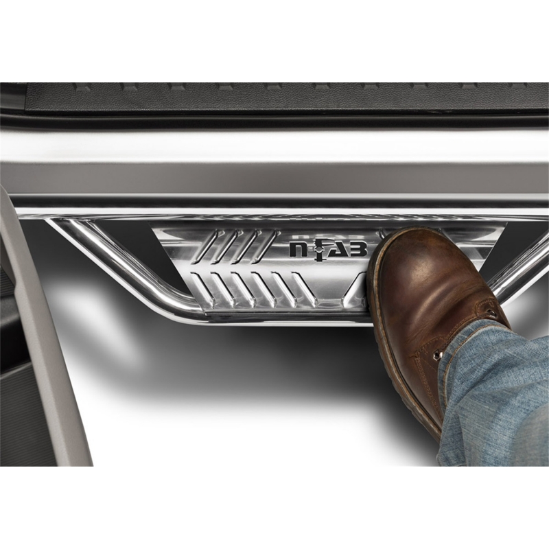 N-FAB | Podium SS Nerf Step - Cab Length (2 Steps) - Silverado / Sierra 2500 HD / 3500 HD 6.0L / 6.6L 2017-2019 N-FAB Step Bars