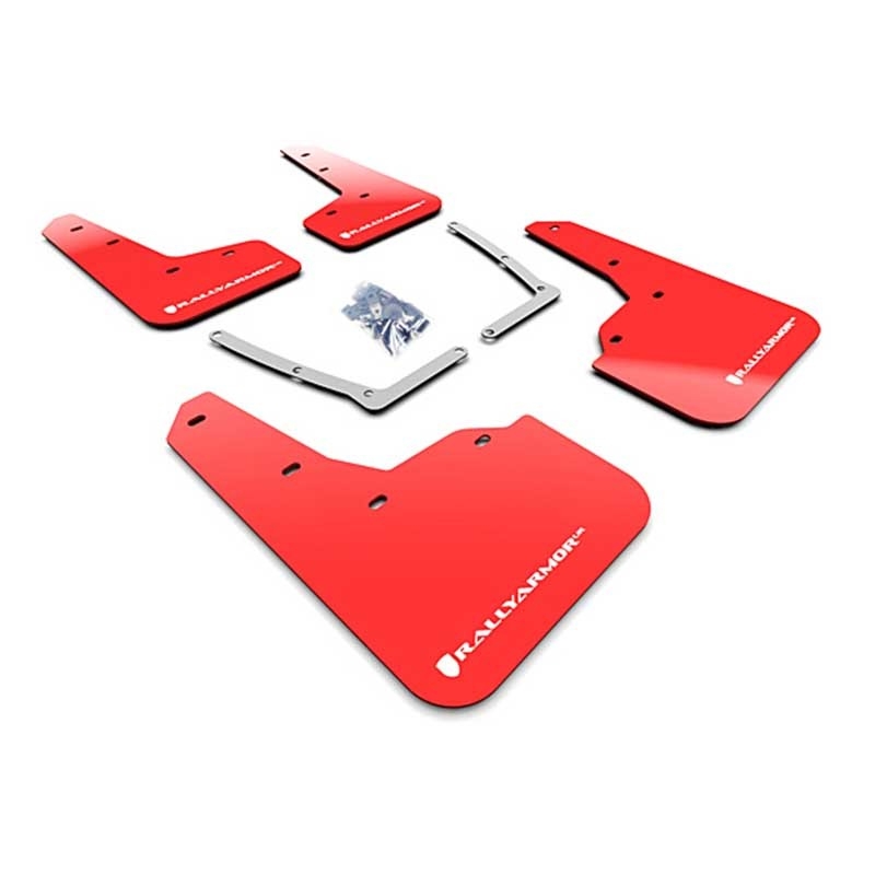 RallyArmor | Red Mud flap White Logo - Civic / Touring / SI 2016-2021 RallyArmor Mud Flaps