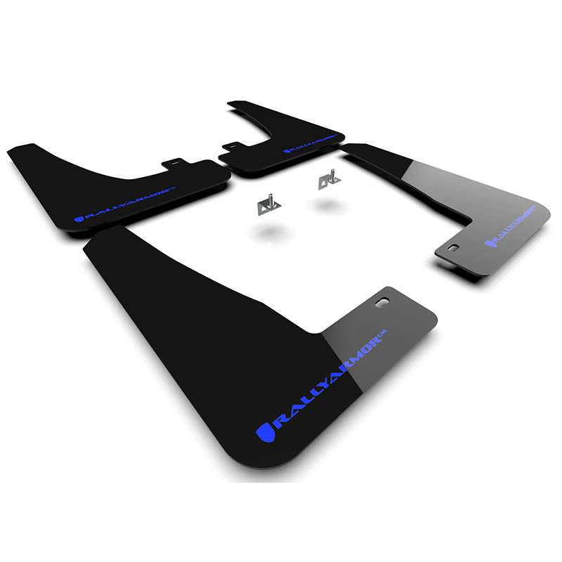 RallyArmor | Black UR Mud Flap Logo Bleu - Tesla Model X / X Plaid 2022-2023