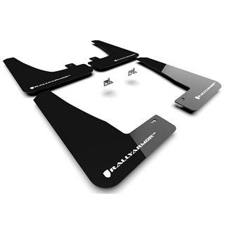 RallyArmor | Black UR Mud Flap Logo Blanc - Tesla Model X / X Plaid 2022-2023