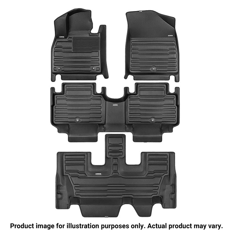 TuxMat | Floor Mats (1st, 2nd & 3rd Row) - Traverse 2018-2023 (w/ 2nd Row Captain Seats) TuxMat Floor Mats