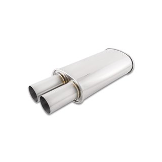 Vibrant | STREETPOWER Oval Muffler w/ 3.00" Round Straight Cut Tip (3.00" inlet)
