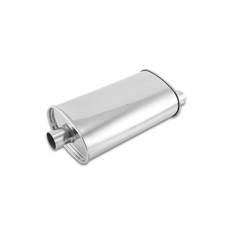 Vibrant | STREETPOWER Oval Muffler, 2.00" inlet/outlet (Center-Offset)