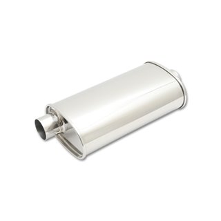 Vibrant | STREETPOWER Oval Muffler, 3.50" inlet/outlet (Offset-Center)