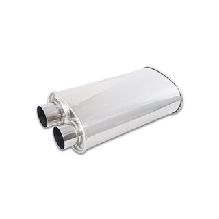 Vibrant | STREETPOWER Oval Muffler, 2.50" inlet/outlet (Same side) Vibrant Performance Muffler