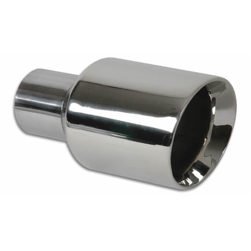 Vibrant | 3.50" Outlet O.D. Round SS Tip (Double Wall, Angle Cut), 2.50" Inlet I.D. Vibrant Performance Exhaust Tip