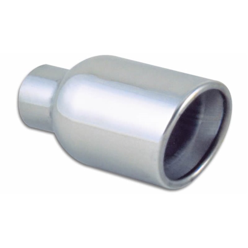 Vibrant | 4.00" Outlet O.D. Round SS Tip (Double Wall, Angle Cut), 2.50" Inlet I.D. Vibrant Performance Exhaust Tip