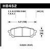 Hawk | HP Plus - Plaquettes Freins Arrière - SUBARU Hawk Performance Plaquettes de freins