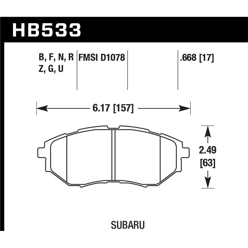 Hawk | HP Plus - Plaquettes Freins Avant - SUBARU