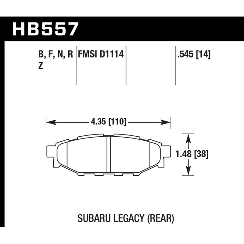Hawk | Ceramic - Plaquettes Freins ARRIERE - SUBARU