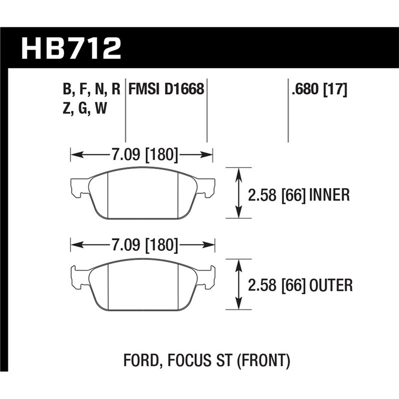 Hawk Performance | HPS - Plaquettes Freins Avant - Focus ST 2.0T 2013-2014