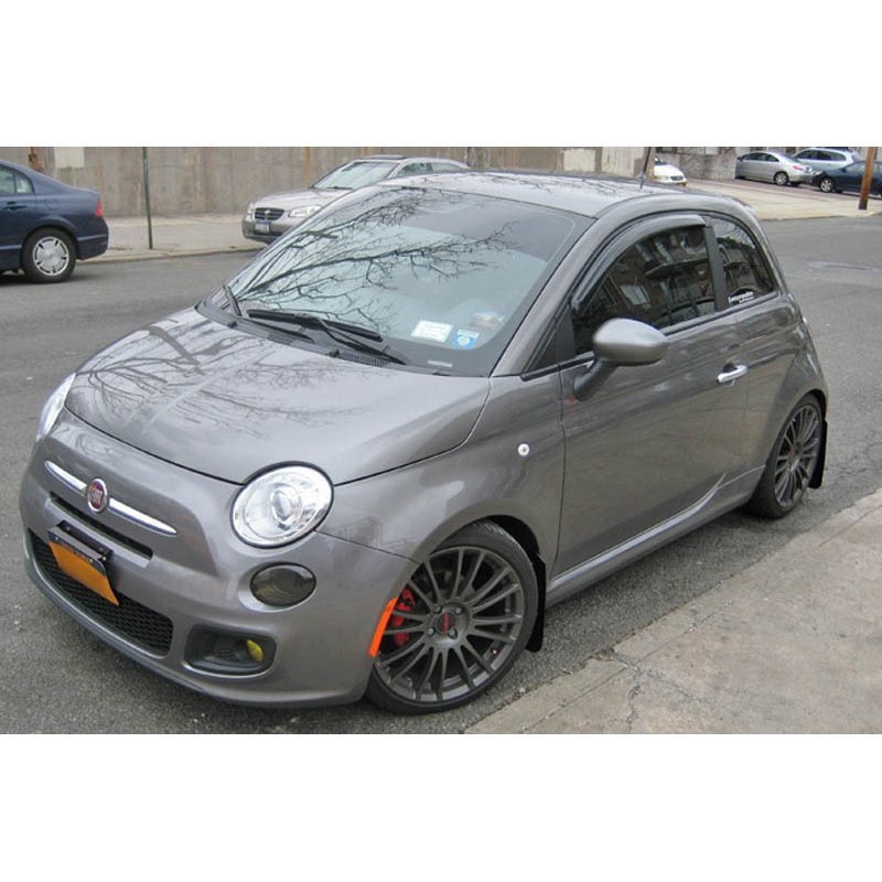 Rallyarmor | Red Mud flap White Logo - Fiat 500 / Abarth 2012-2018 RallyArmor Mud Flaps