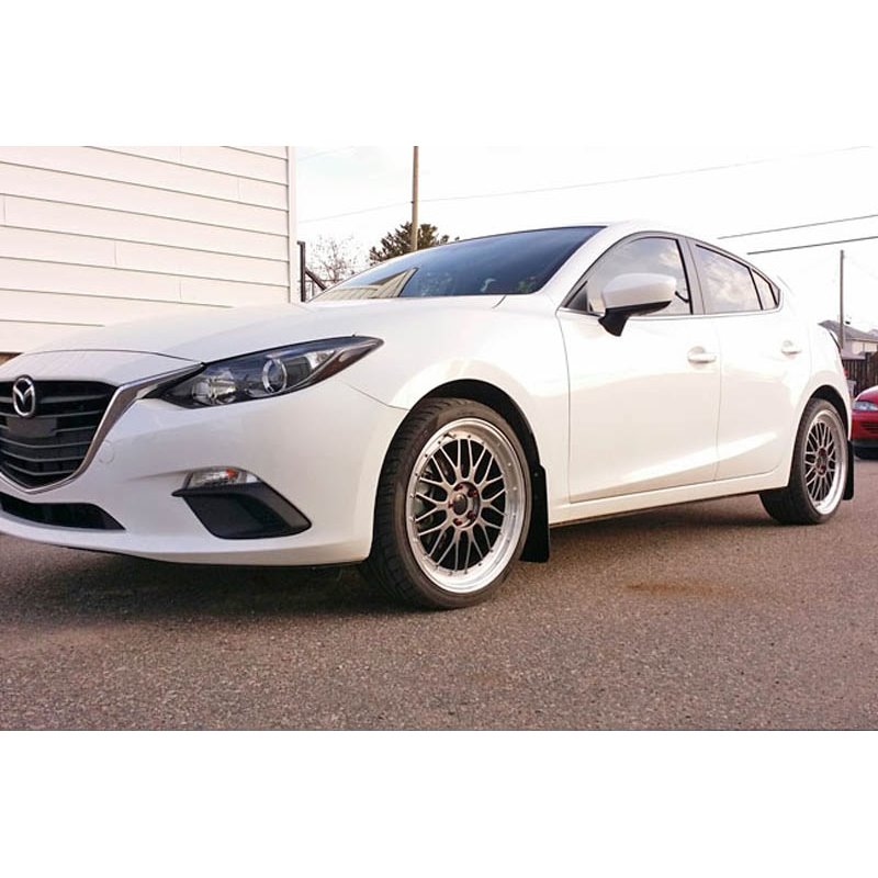 RallyArmor | Red Mud flap White logo - Mazda3 2014-2018 RallyArmor Mud Flaps