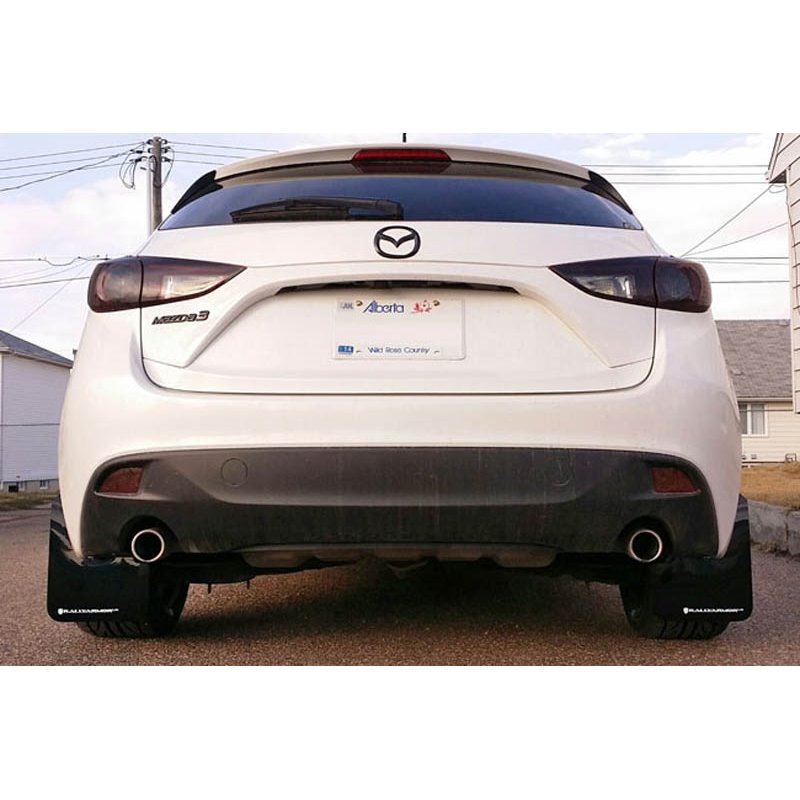 RallyArmor | Red Mud flap White logo - Mazda3 2014-2018 RallyArmor Mud Flaps