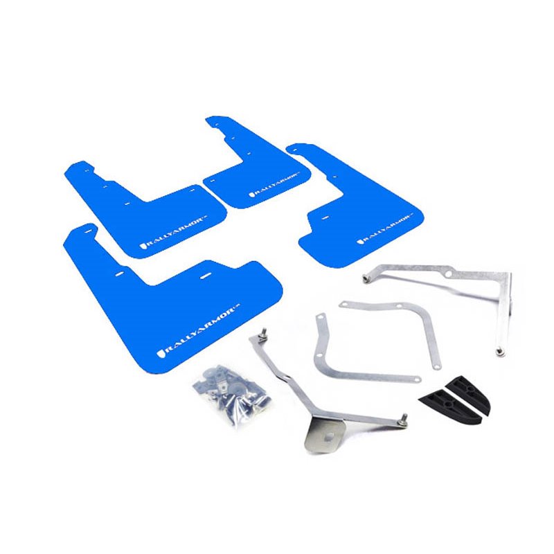 RallyArmor | Blue Mud Flap White Logo - WRX / STI 2015-2021 RallyArmor Mud Flaps