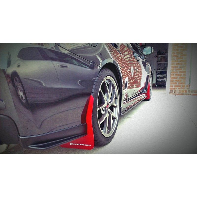 RallyArmor | White Mud Flap Red Logo - WRX / STI 2015-2021 RallyArmor Mud Flaps