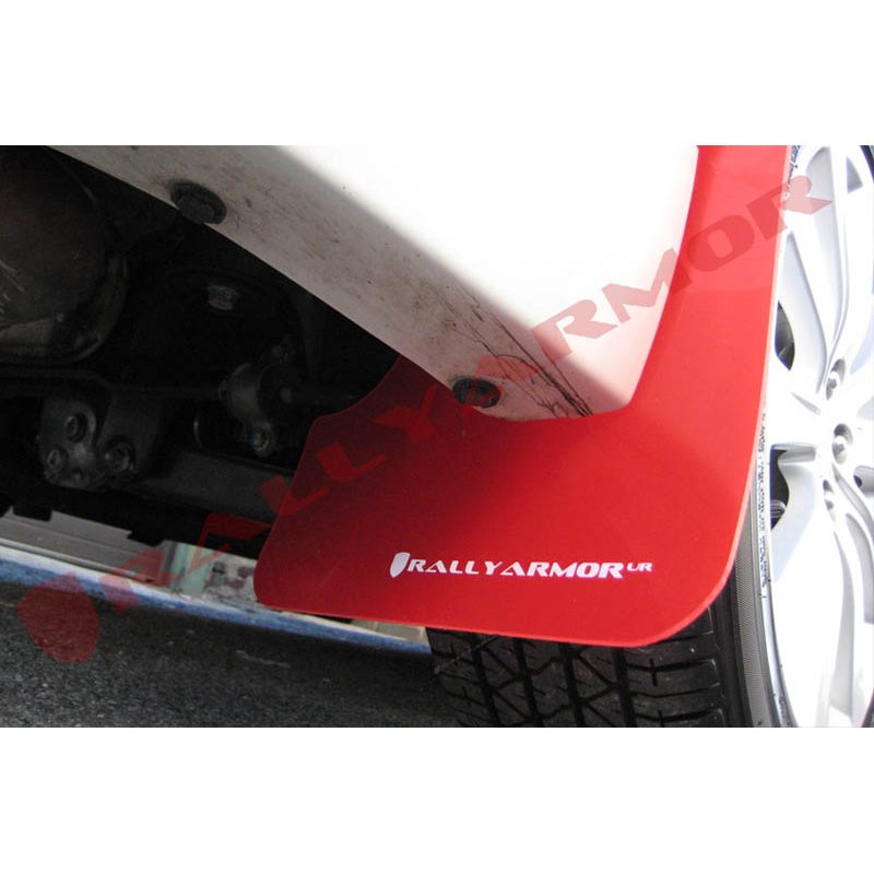 RallyArmor | Red Mud flap White logo - 2.5i 08-11 & WRX 08-10  RallyArmor Mud Flaps