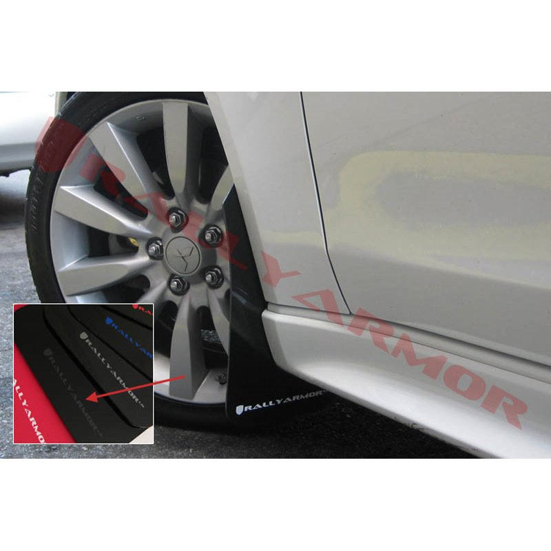 RallyArmor | Mud flap Grey logo - Lancer 2007-2017 RallyArmor Mud Flaps