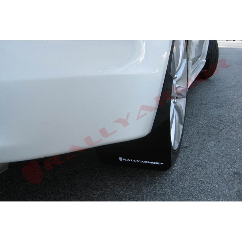 RallyArmor | Mud flap White logo - Lancer 2007-2017 RallyArmor Mud Flaps