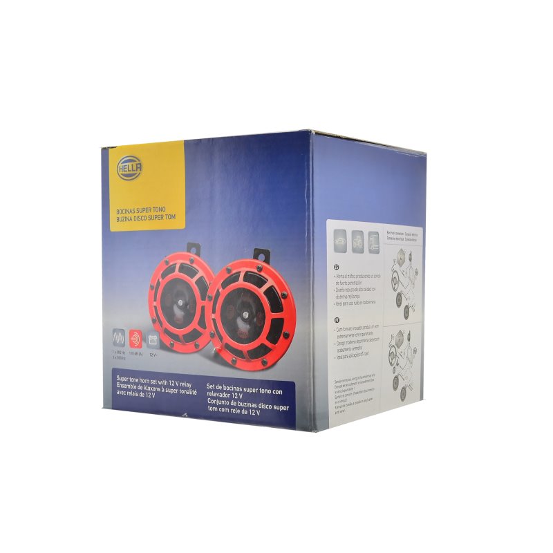 HELLA | SuperTone Horn Set - Red HELLA Horns