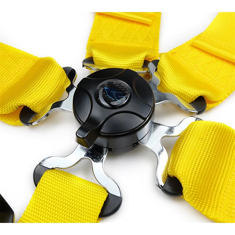 NRG | SFI 16.1 5pt 3 inch Seat Belt Harness with pads / Cam Lock - Yellow NRG Innovations Car Seats