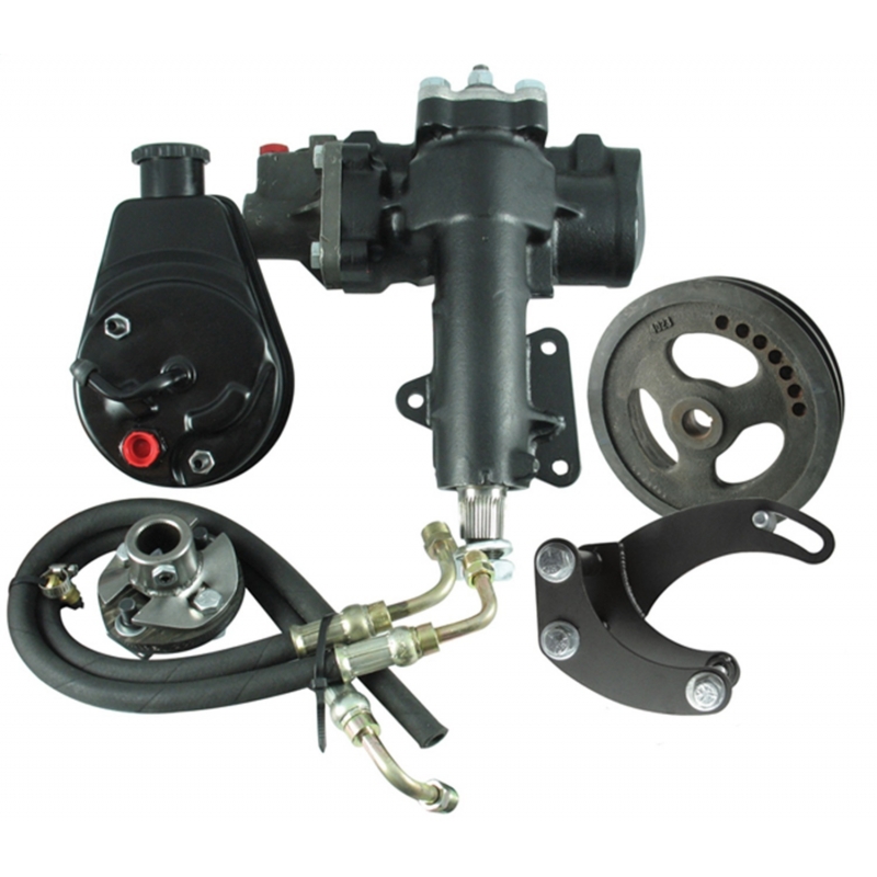 Borgeson | Power Steering Conversion Kit; 63-66 Corvette; SBC/SWP; Delphi 600; 12.7:1 ratio - Corvette 5.4L / 6.5L 1963-1965 ...