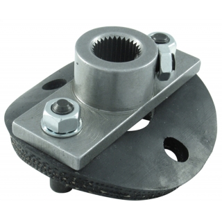 Borgeson | Steering Coupler; 1/2 Rag Joint; Steering Box Side; 13/16-36 Spline; With Disc Borgeson Steering Arms, Rods & Links