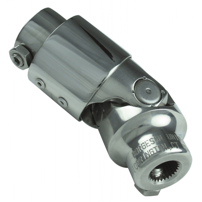 Borgeson | Steering U-Joint/Vibration Damper; Polished Stainless; 3/4-36 X 3/4DD Borgeson Steering Arms, Rods & Links