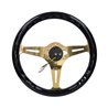 NRG | Classic 350mm 1.5" Deep Dish Wood Grain Steering Wheel - Gold / Black