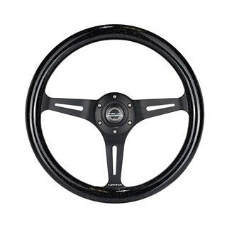 NRG | Classic 350mm 1.5" Deep Dish Wood Grain Steering Wheel - Black / Black Sparkled Color NRG Innovations Steering Wheels